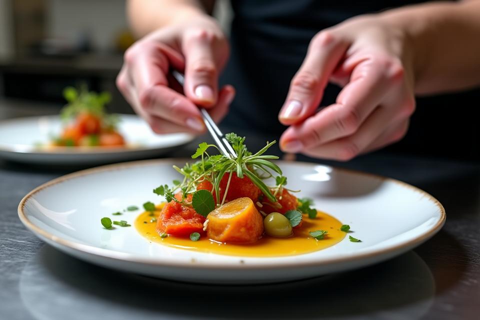 Avanserte gourmet kokketekniker og presentasjon